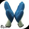 SRSAFETY 10 gauge 5yarn bleu coton liner bleu latex gants malaisie